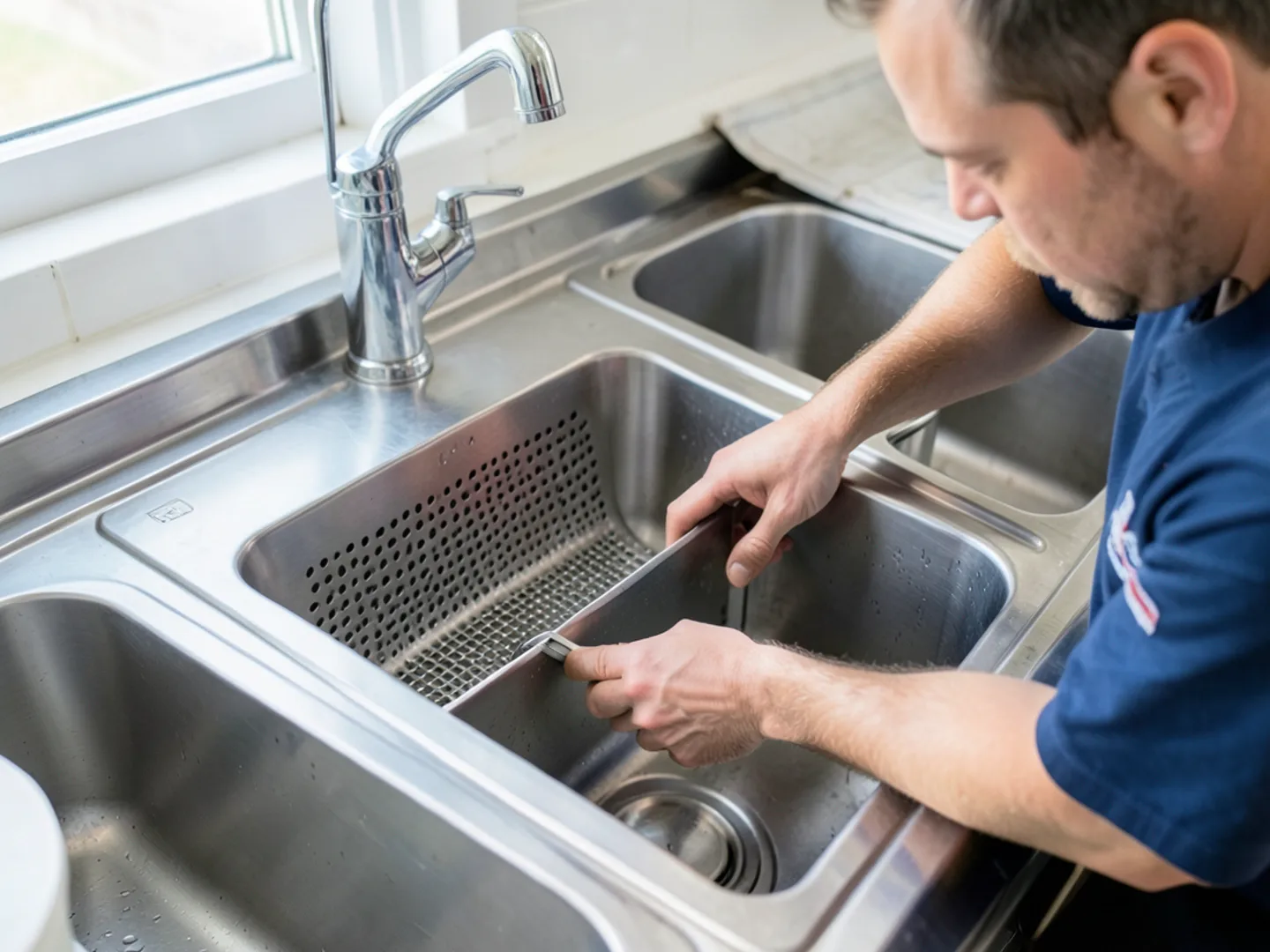 Plumber diagnosing commercial & farm plumbing in lebanon county issue with professional testing tools in Lebanon County