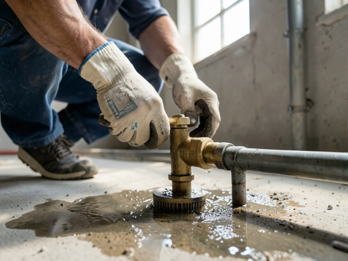 Technician installing quality replacement components for emergency plumbing