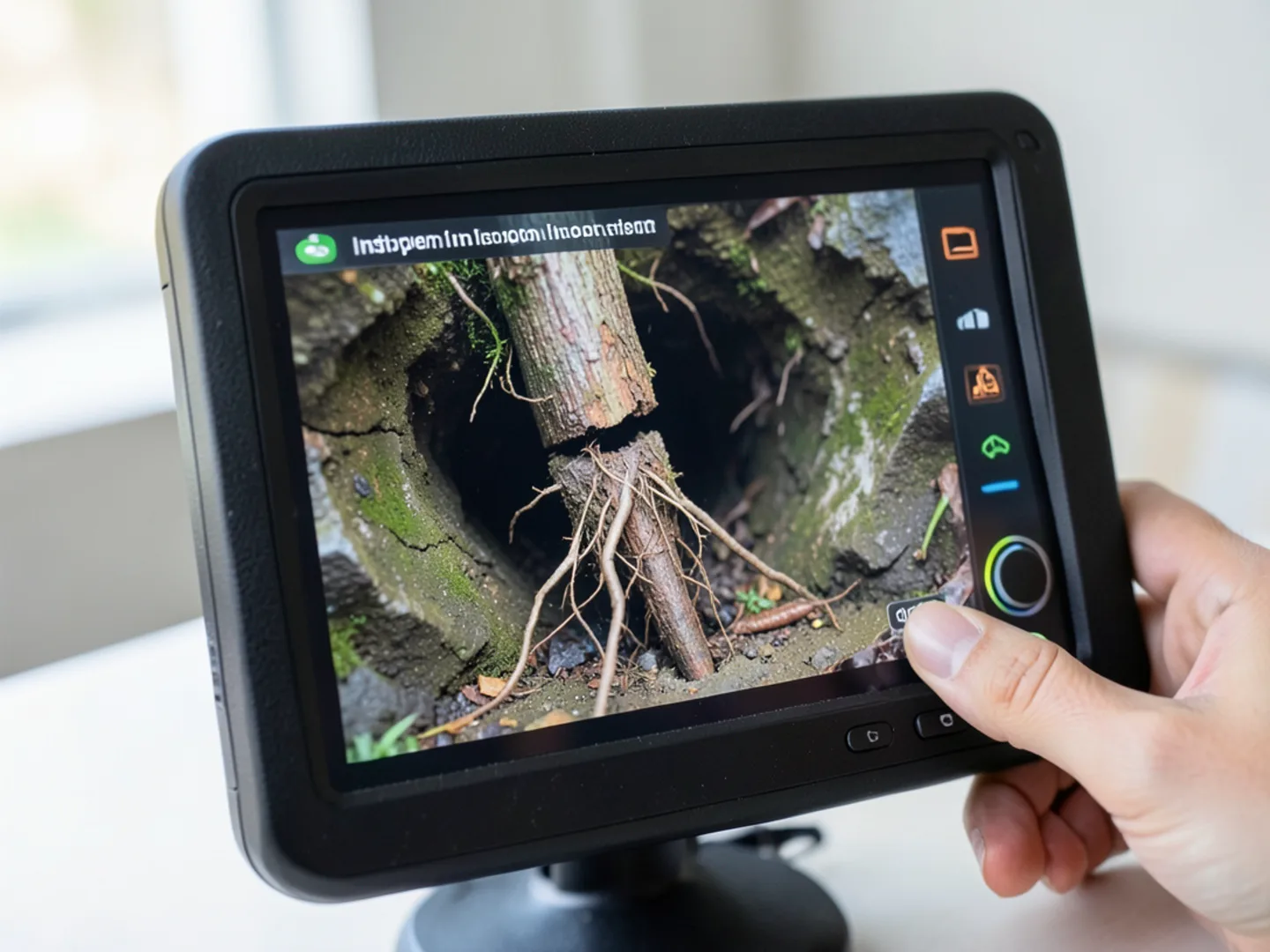 Plumber diagnosing sewer camera inspection issue with professional testing tools in Lebanon County