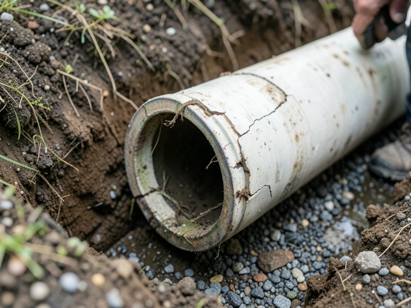 Plumber diagnosing sewer line replacement issue with professional testing tools in Lebanon County