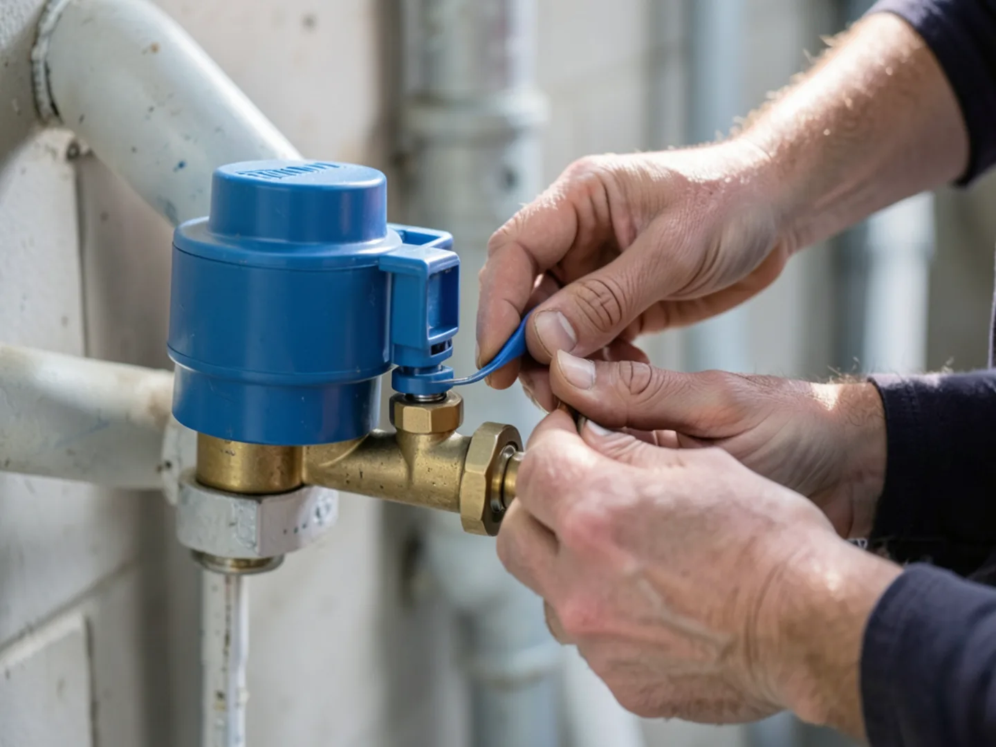 Technician installing quality replacement components for water heater installation