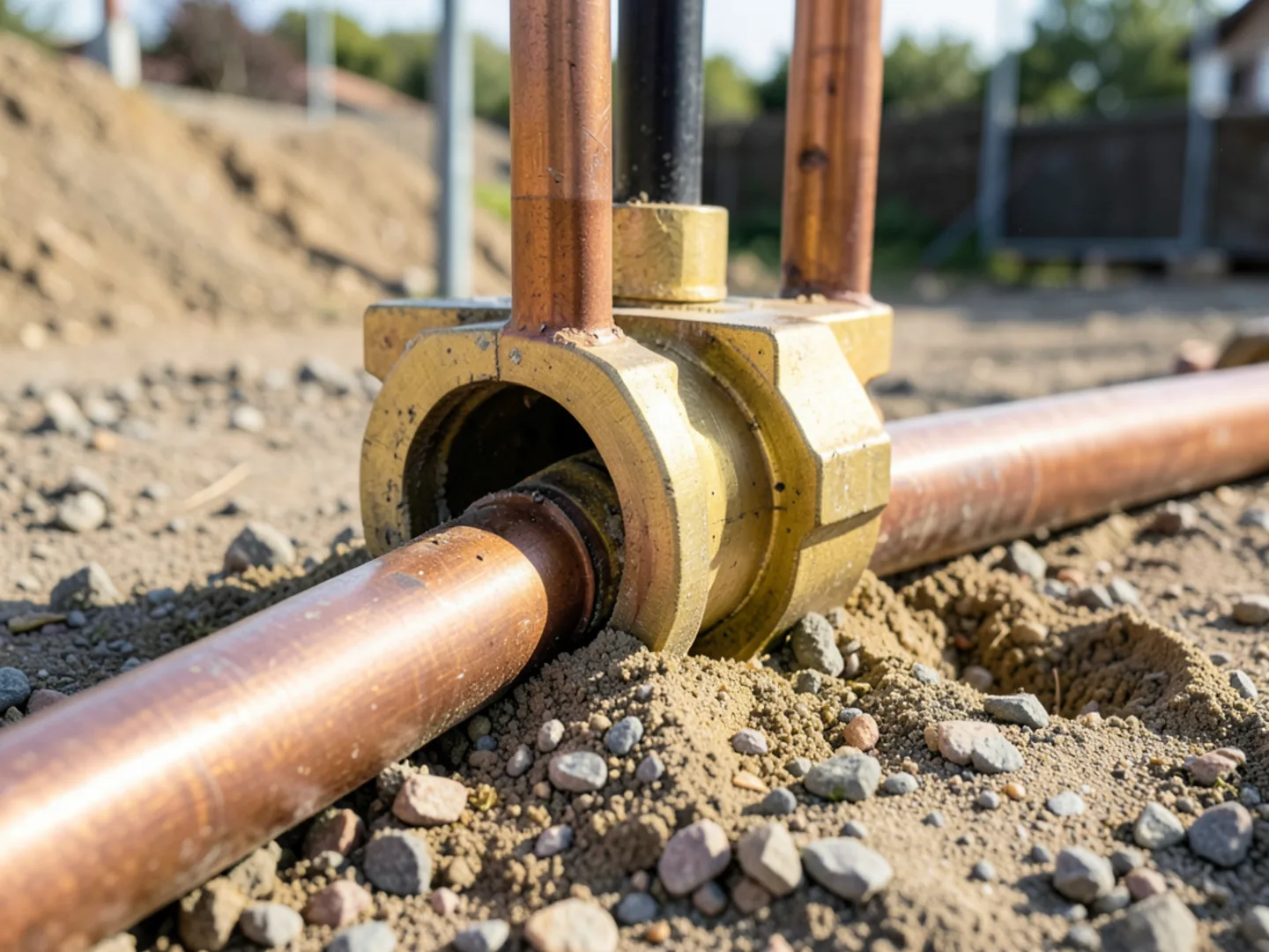 Technician installing quality replacement components for water line repair